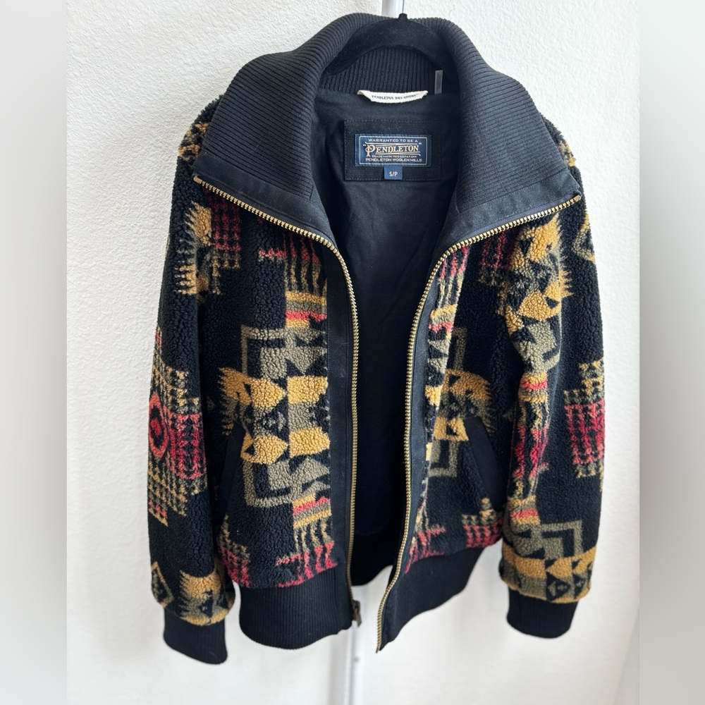 Pendleton Foxglove Fleece Bomber | Black / Olive | Size Small | Like New!